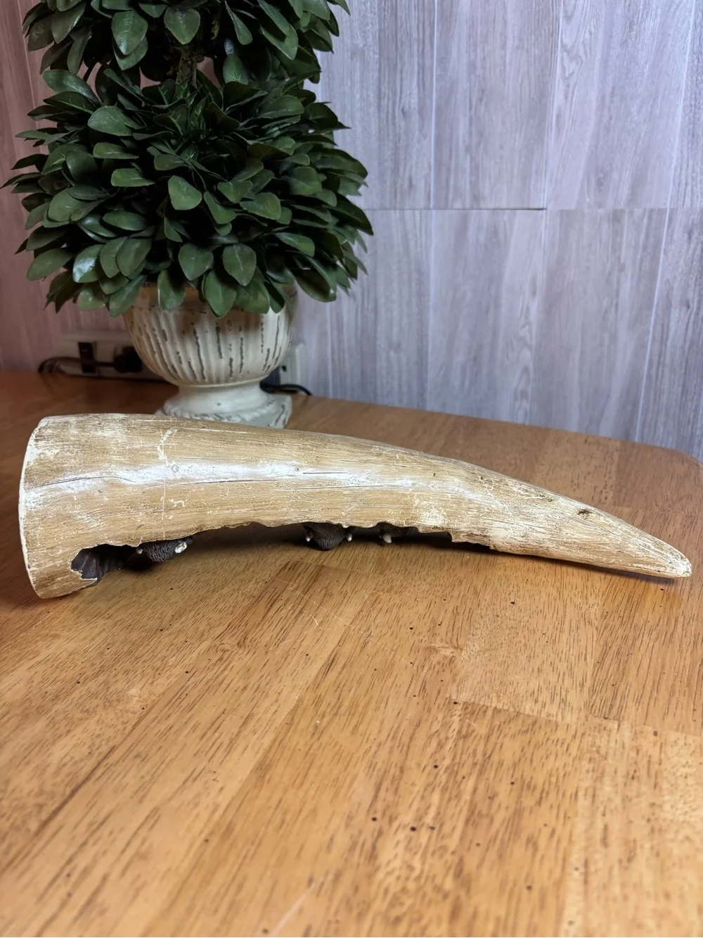 Faux Horn Resin Three Buffalo Relief Sculpture Western Wall Decor